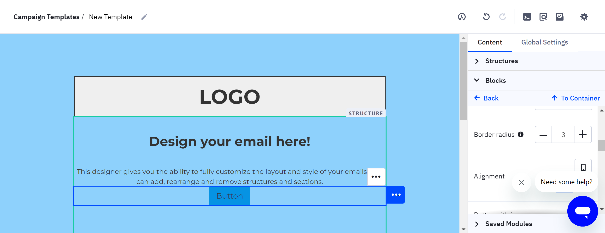 ActiveCampaign email builder