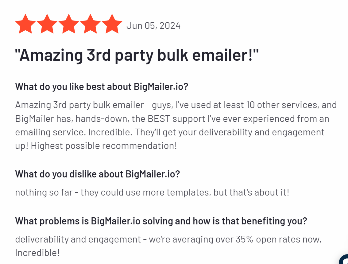 BigMailer review