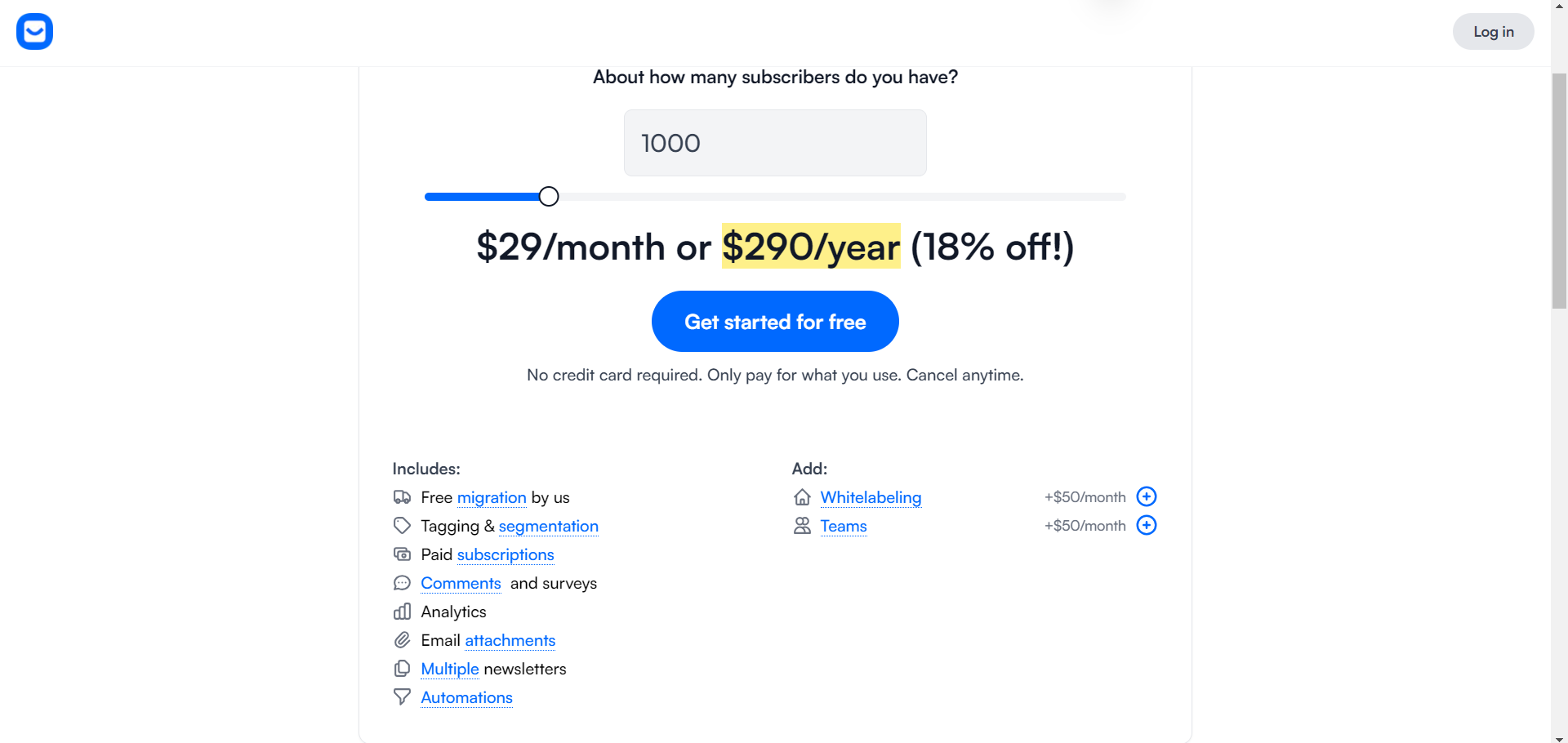 buttondown pricing