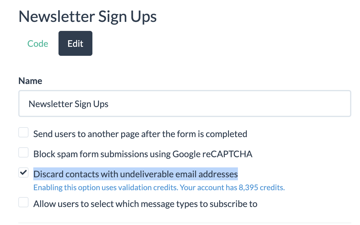 built-in email validation