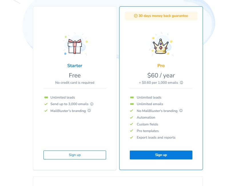 MailBluster pricing