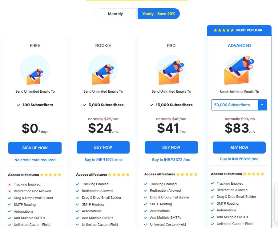 Pabbly pricing page