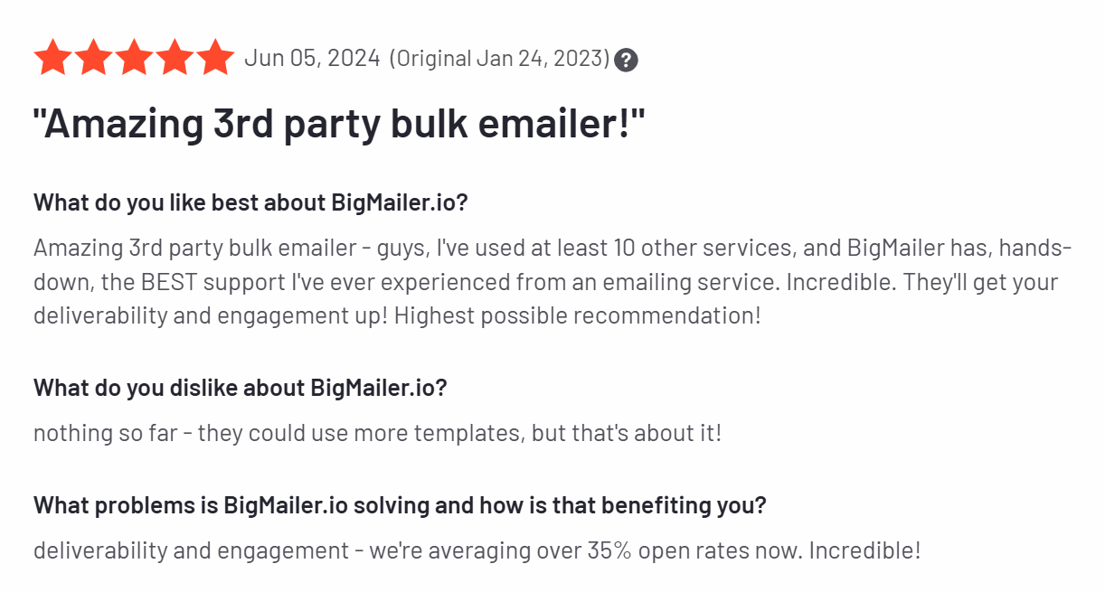 BigMailer review