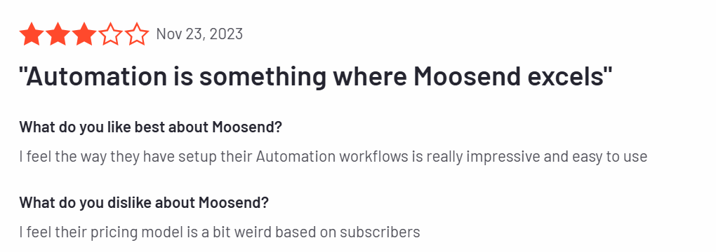 Moosend review