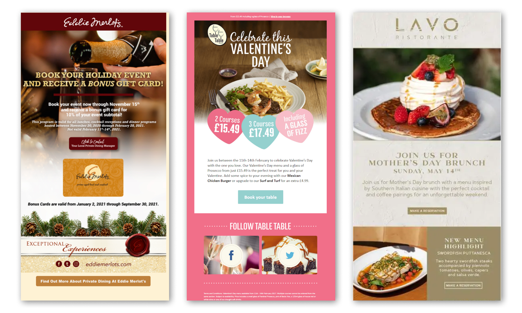 Event email marketing examples for restaurants