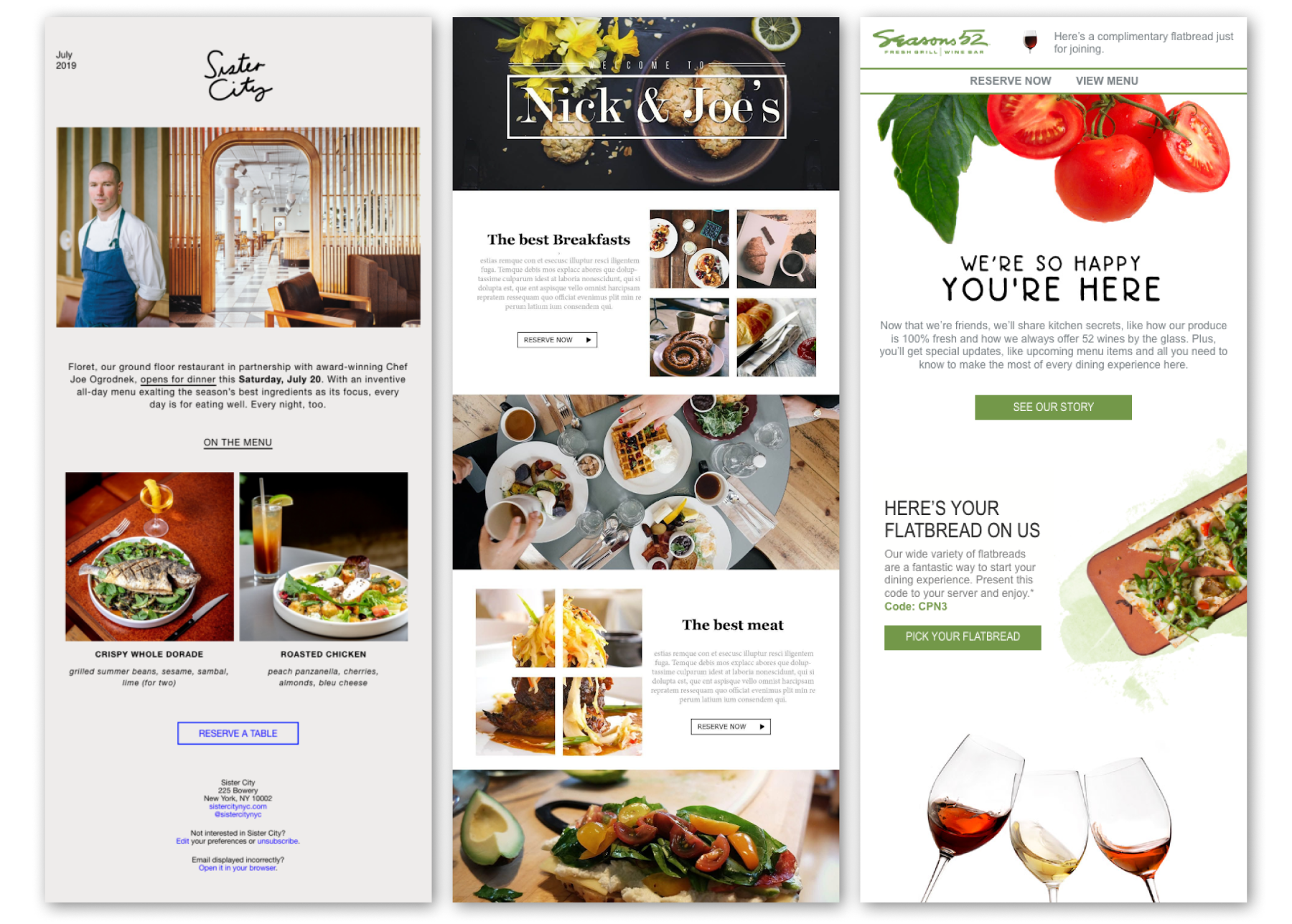 Behind the Scenes email marketing examples for restaurants