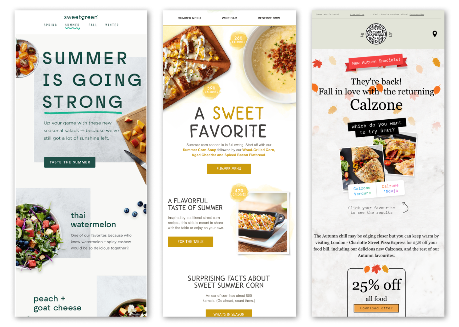 Seasonal Promotions email marketing examples for restaurants